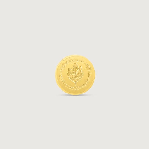 1 gm 24 Karat Mango Leaf Gold Coin (9999 Purity)