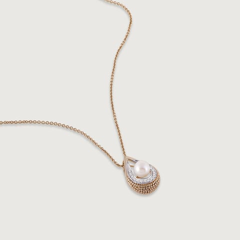 Soft Lustrous Pearl & Diamond Pendant