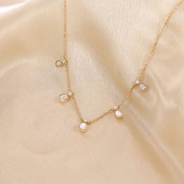 Graceful Drape Polki Diamond Necklace,,hi-res image number null