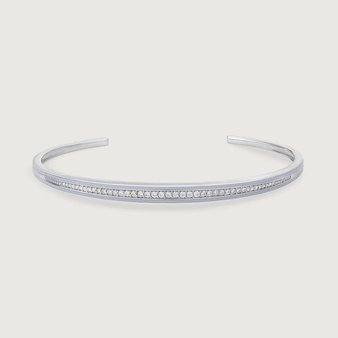 Sleek Sparkling Silver Bangle
