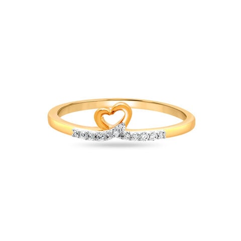 14KT Yellow Gold Unique Relationships Diamond Ring