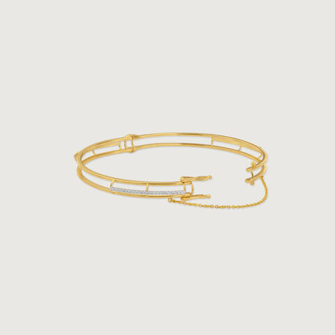 Sleek Linear Diamond Bangle