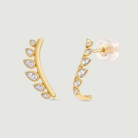Delicate Ember Diamond Hoop Earrings