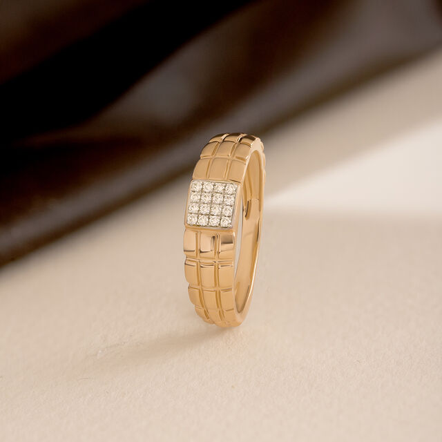 Gridlock Drip Gold & Diamond Ring for Men,,hi-res image number null
