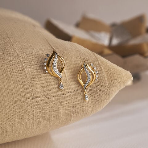 Rippled Glow Diamond Drop Earrings