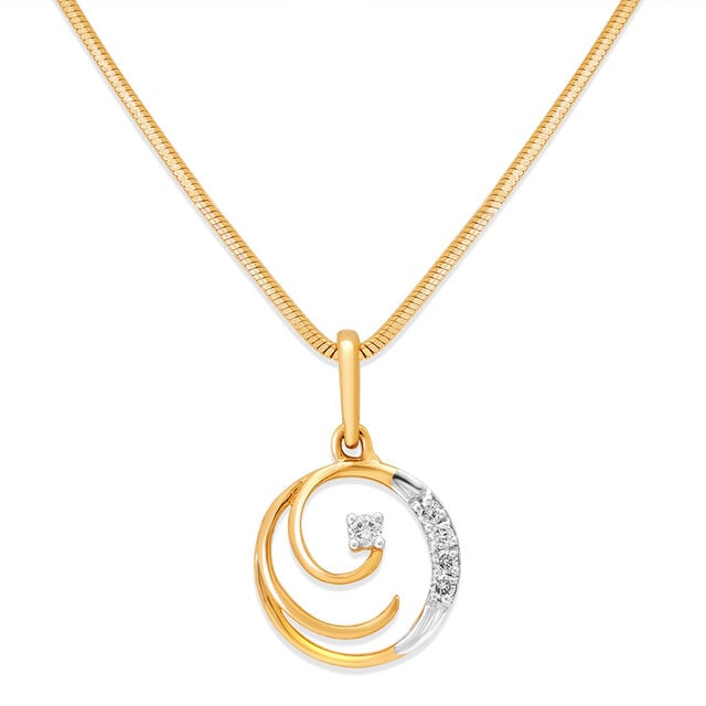 14KT Yellow Gold Glimmering Orbit Diamond Pendant,,hi-res image number null