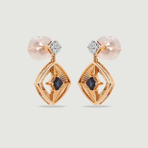 Vibrant Sapphire Diamond Drop Earrings