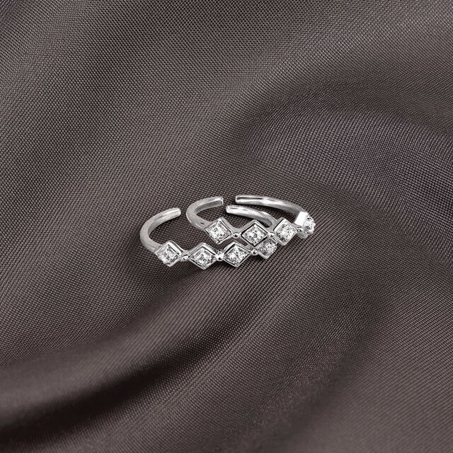 Radiant Rhythm Silver Toe Rings,,hi-res image number null