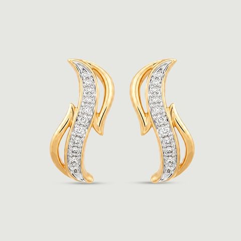 Sleek Flickering Diamond Stud Earrings