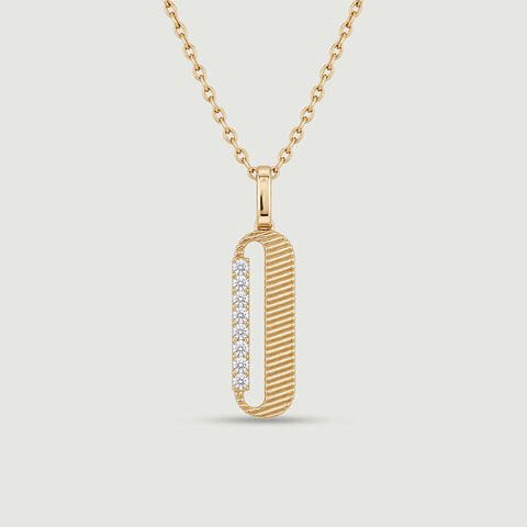Sleek Linear Diamond Pendant