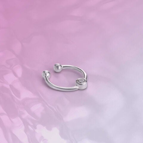 Sleek Beam Silver Septum Ring