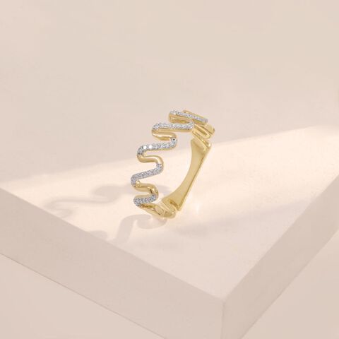 Waveform Glow Diamond Ring