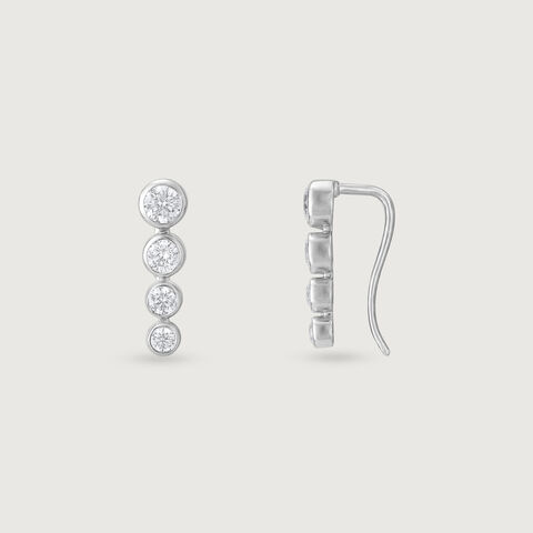 Radiant Line Silver Drop Earrings