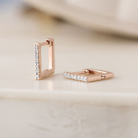 Gleaming Elegance Gold & Diamond Hoop Earrings