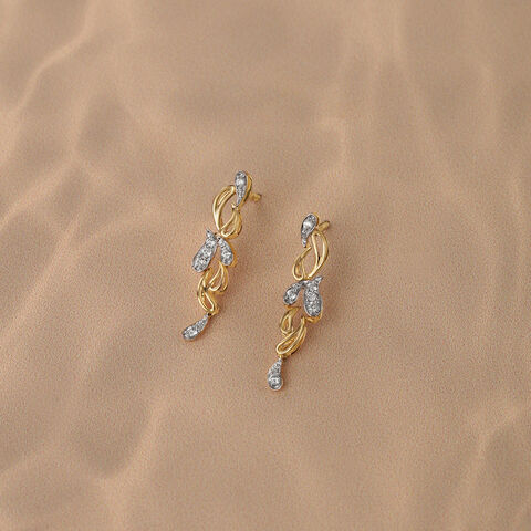 Dewdrop Cascade 18 Kt Gold & Diamond Drop Earrings