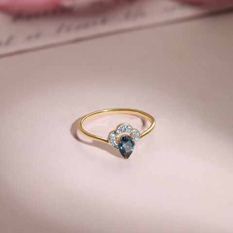 Blue Crown Diamond & Gold Ring