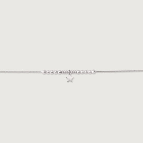 Shooting Star Single Silver Anklet