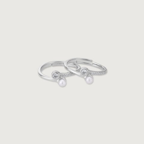 Dainty Duo Silver Toe Ring