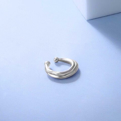 Textured Glow Silver Septum Ring