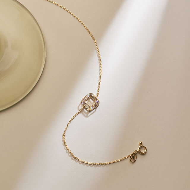 Sleek Geometric Gold Bracelet,,hi-res image number null