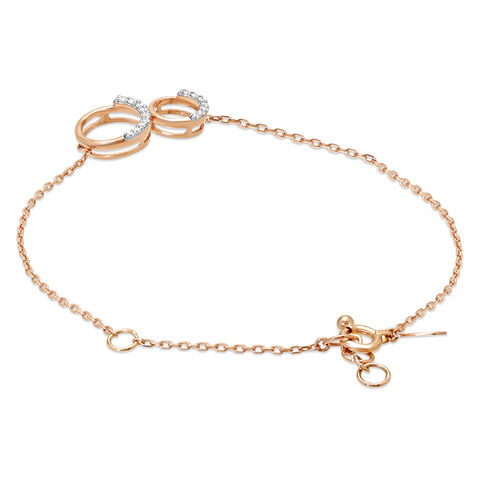 14KT Rose Gold Enthralling Circles Diamond Bracelet