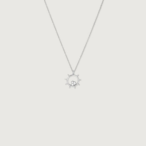 Radiant Halo Silver Necklace