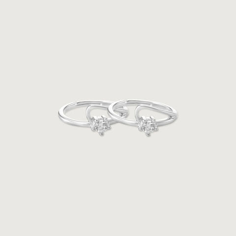 Sleek Curve Silver Toe Rings