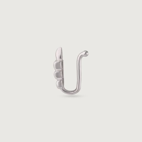 Playful Stacked Silver Nose Pin