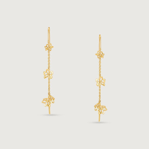 Flutter Bloom Gold Drop Earrings