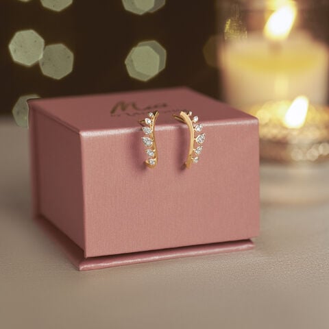 Delicate Ember Diamond Hoop Earrings