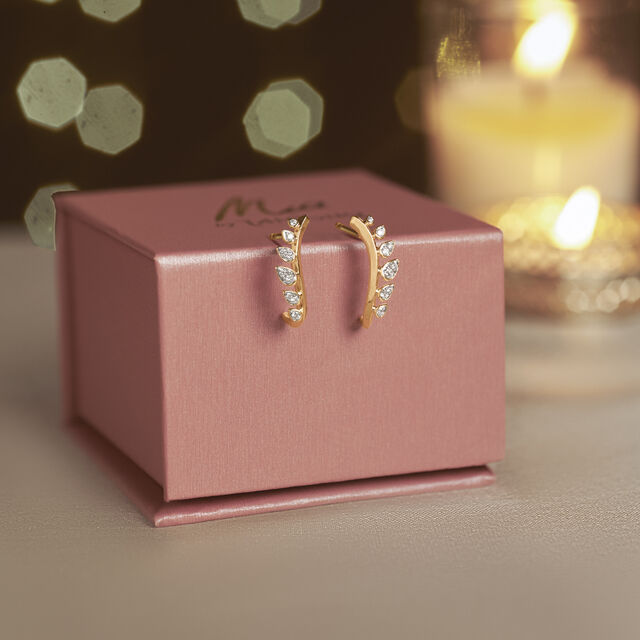 Delicate Ember Diamond Hoop Earrings,,hi-res image number null