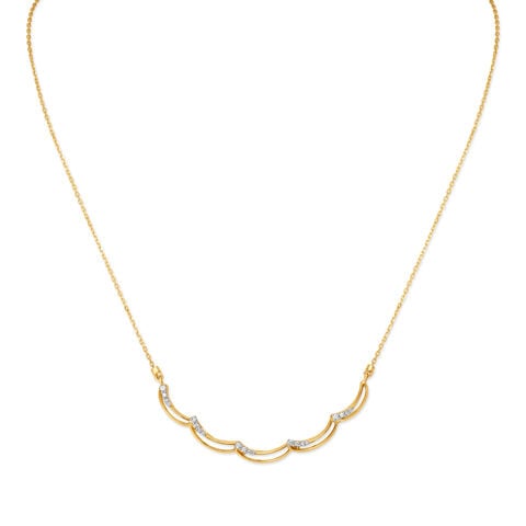 14kt Yellow Gold Stylish Diamond Necklace