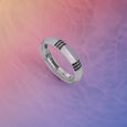 Linear Groove Silver Ring,,hi-res view 1