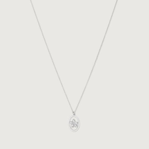 Elegant Floral Silver Necklace