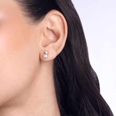 Twinkle Drop Silver Stud Earrings