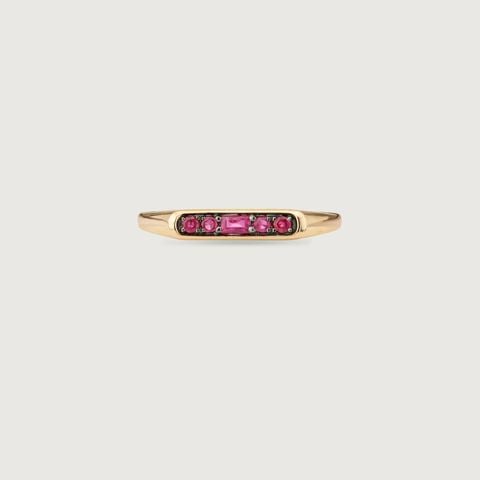 Linear Refined Ruby Gold Ring