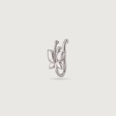Whimsical Bloom Silver Nose Pin
