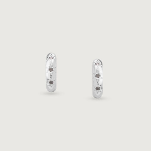 Bold Noir Silver Hoop Earrings