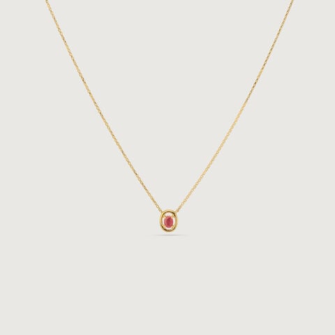 Vibrant Sleek Ruby Gold Necklace