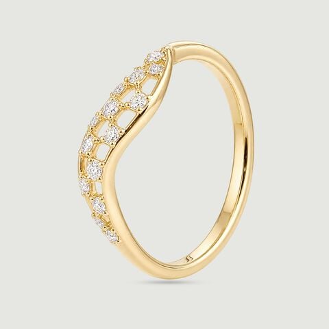 Edgy Checkered Diamond Ring