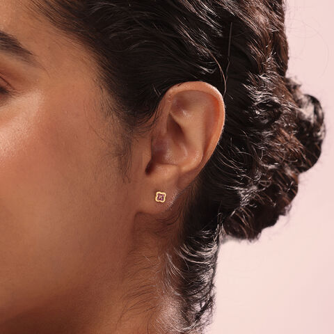 Ruby Blossom 14KT Gold & Diamond Stud Earrings