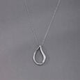 Fluid Teardrop Silver Necklace,,hi-res view 1