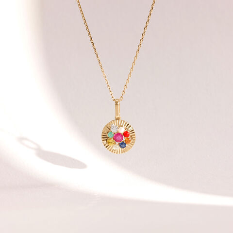 Glowing Navaratna Diamond Pendant