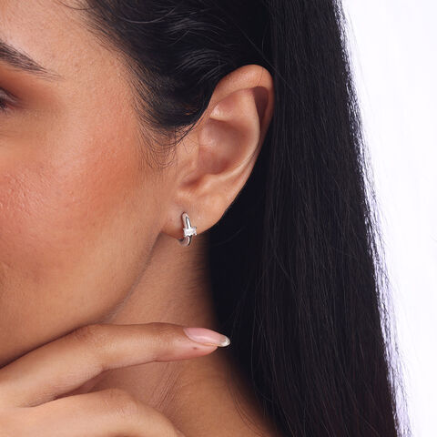 Sleek Glimmer Silver Earrings