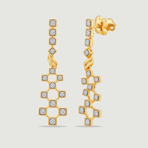 Lattice Lights Diamond Drop Earrings