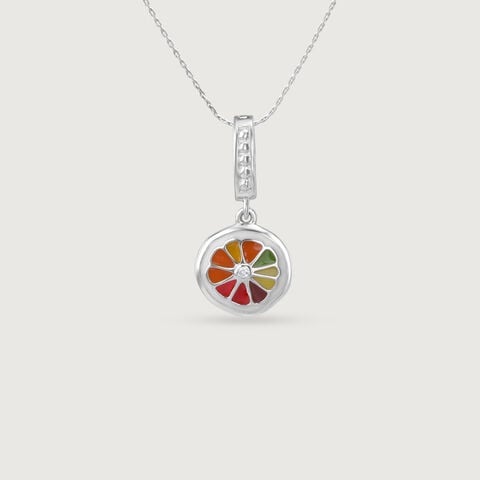 Vibrant Wheel Silver Pendant