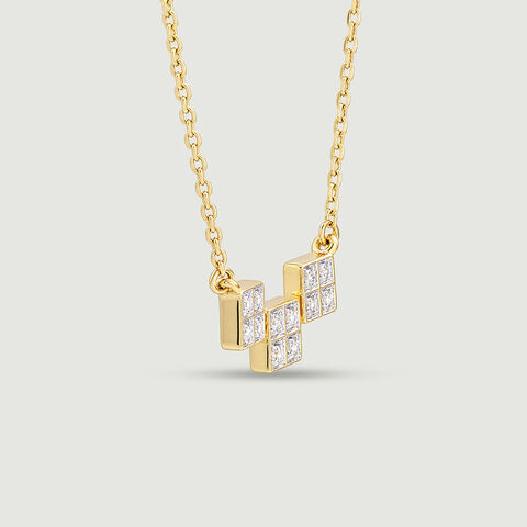 Minimal Geometric Diamond Necklace