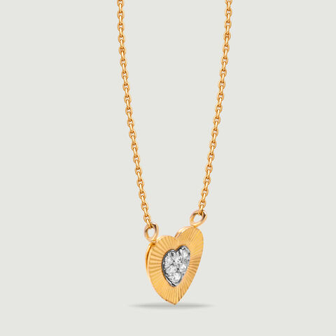 Charming Radiant Diamond Heart Necklace