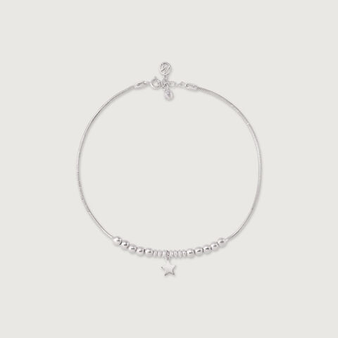 Shooting Star Single Silver Anklet
