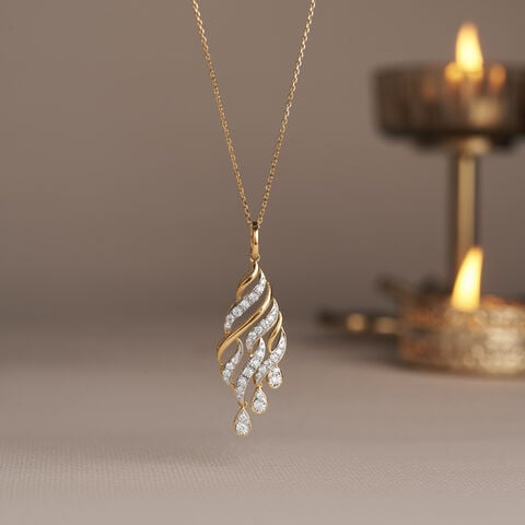 Luminous Rippling Diamond Pendant